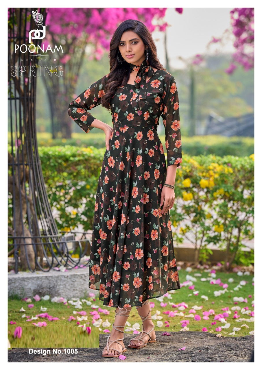 Spring Valley By Poonam Designer Party Wear Kurtis Catalog